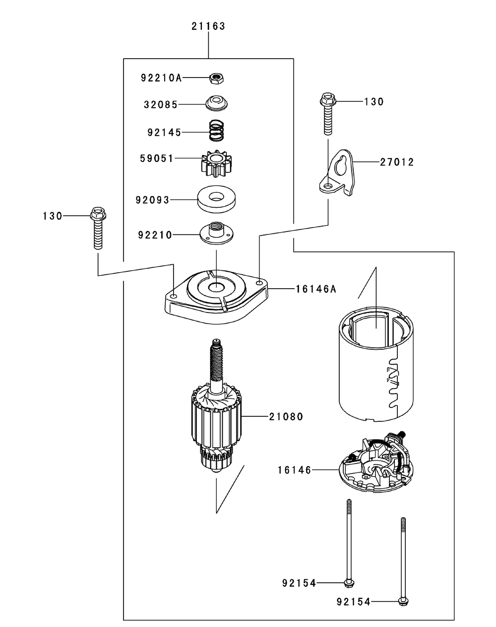 Kawasaki Fr730v-As05 Starter Diagram and Parts List for Z-FORCES60 (17AI5GHD-17AI5GHD010)(2012) Cub Cadet Lawn Tractor
